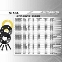 Set Distanzst&uuml;cke OMP 4x100 57,1 M12 x 1,5 15 mm