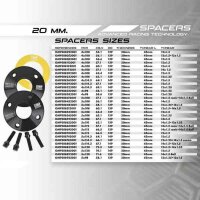 Set Distanzst&uuml;cke OMP 4X98 58,1 M12 x 1,25 20 mm