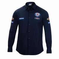 Herren Langarm-Hemd Sparco Martini Racing Blau...