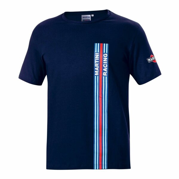 Herren Kurzarm-T-Shirt Sparco Martini Racing Marineblau (Gr&ouml;&szlig;e L)