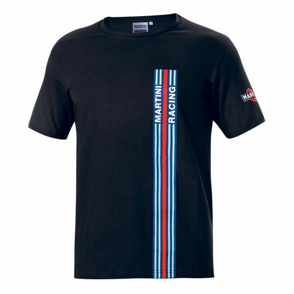 Herren Kurzarm-T-Shirt Sparco Martini Racing Schwarz (Gr&ouml;&szlig;e XL)