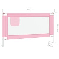 vidaXL Kleinkind-Bettschutzgitter Rosa 140x25 cm Stoff