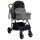 vidaXL 2-in-1 Kinderwagen Hellgrau und Schwarz Stahl