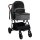 vidaXL 2-in-1 Kinderwagen Hellgrau und Schwarz Stahl