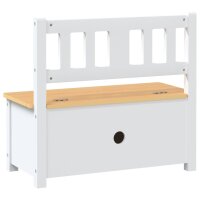 vidaXL Kinderbank mit Stauraum Wei&szlig; und Beige 60x30x55 cm MDF