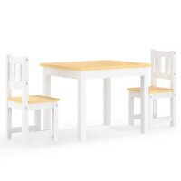 vidaXL 3-tlg. Kindertisch und Stuhl-Set Weiß und...