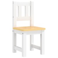 vidaXL 4-tlg. Kindertisch und Stuhl-Set Wei&szlig; und Beige MDF