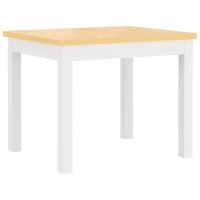 vidaXL 4-tlg. Kindertisch und Stuhl-Set Wei&szlig; und Beige MDF