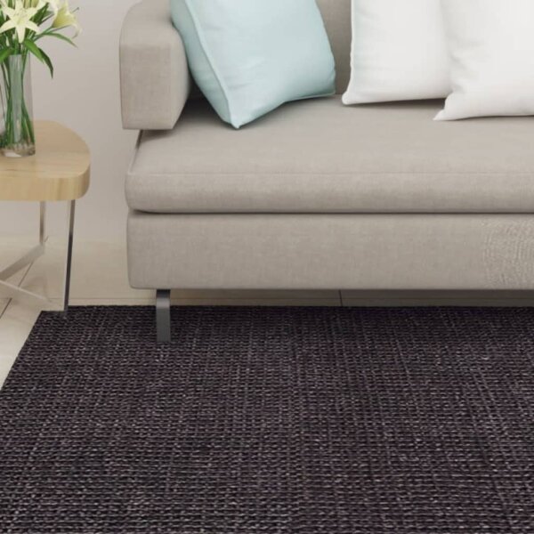 vidaXL Teppich Natur Sisal 80x250 cm Schwarz