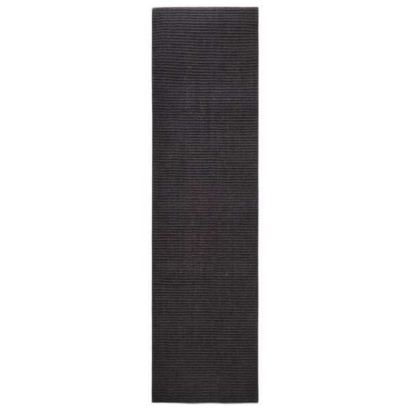 vidaXL Teppich Natur Sisal 80x300 cm Schwarz