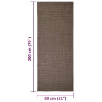 vidaXL Teppich Natur Sisal 80x200 cm Braun