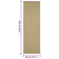 vidaXL Teppich Natur Sisal 80x250 cm Taupe