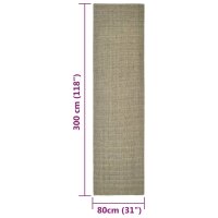 vidaXL Teppich Natur Sisal 80x300 cm Taupe