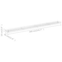 vidaXL Gabionen-Hochbeet Verzinkter Stahl 360x30x10 cm