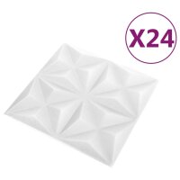 vidaXL 3D-Wandpaneele 24 Stk. 50x50 cm Origami-Weiß...