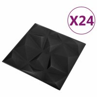 vidaXL 3D-Wandpaneele 24 Stk. 50x50 cm Diamant Schwarz 6...