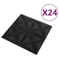 vidaXL 3D-Wandpaneele 24 Stk. 50x50 cm Origami Schwarz 6...