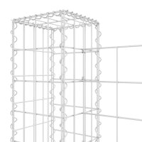 vidaXL Gabionenkorb U-Form mit 3 S&auml;ulen Eisen 260x20x100 cm