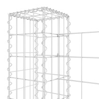 vidaXL Gabionenkorb U-Form mit 4 S&auml;ulen Eisen 380x20x100 cm