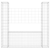 vidaXL Gabionenkorb U-Form mit 2 S&auml;ulen Eisen 140x20x150 cm