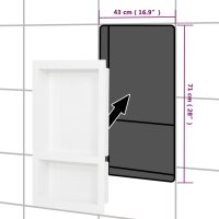 vidaXL Duschnische mit 2 F&auml;chern Hochglanz-Wei&szlig; 41x69x9 cm