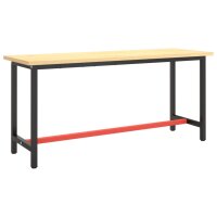 vidaXL Werkbankgestell Mattschwarz und Mattrot 170x50x79 cm Metall