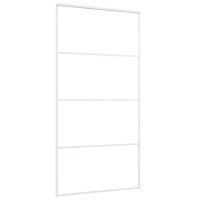 vidaXL Schiebet&uuml;r ESG Glas und Aluminium mattiert 102,5x205 cm Wei&szlig;