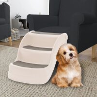 vidaXL Hundetreppe mit 3 Stufen Klappbar Creme 50x38x38...