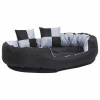 vidaXL Hundekissen Wendbar und Waschbar Grau und Schwarz 110x80x23 cm