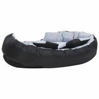 vidaXL Hundekissen Wendbar und Waschbar Grau und Schwarz 110x80x23 cm