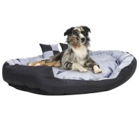 vidaXL Hundekissen Wendbar und Waschbar Grau und Schwarz 150x120x25 cm