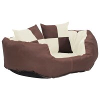 vidaXL Hundekissen Wendbar und Waschbar Braun und Creme...