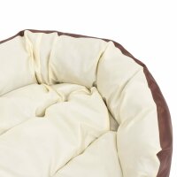 vidaXL Hundekissen Wendbar und Waschbar Braun und Creme 85x70x20 cm