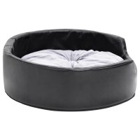 vidaXL Hundebett Schwarz-Grau 69x59x19 cm Pl&uuml;sch und Kunstleder