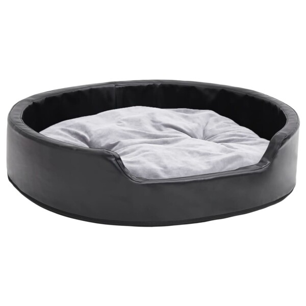 vidaXL Hundebett Schwarz-Grau 79x70x19 cm Pl&uuml;sch und Kunstleder