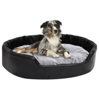 vidaXL Hundebett Schwarz-Grau 90x79x20 cm Pl&uuml;sch und Kunstleder