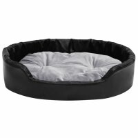 vidaXL Hundebett Schwarz-Grau 90x79x20 cm Pl&uuml;sch und Kunstleder