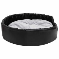 vidaXL Hundebett Schwarz-Grau 90x79x20 cm Pl&uuml;sch und Kunstleder