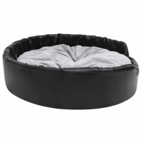 vidaXL Hundebett Schwarz-Grau 99x89x21 cm Pl&uuml;sch und Kunstleder