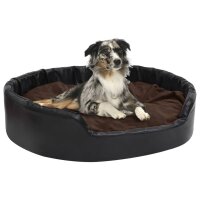 vidaXL Hundebett Schwarz-Braun 99x89x21 cm Pl&uuml;sch und Kunstleder