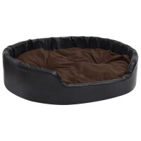 vidaXL Hundebett Schwarz-Braun 99x89x21 cm Pl&uuml;sch und Kunstleder