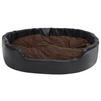 vidaXL Hundebett Schwarz-Braun 99x89x21 cm Pl&uuml;sch und Kunstleder