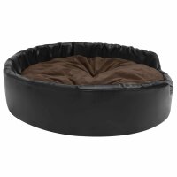 vidaXL Hundebett Schwarz-Braun 99x89x21 cm Pl&uuml;sch und Kunstleder