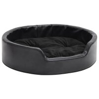 vidaXL Hundebett Schwarz 69x59x19 cm Pl&uuml;sch und Kunstleder