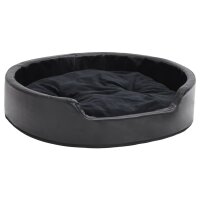 vidaXL Hundebett Schwarz 79x70x19 cm Pl&uuml;sch und Kunstleder