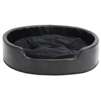 vidaXL Hundebett Schwarz 79x70x19 cm Pl&uuml;sch und Kunstleder