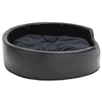 vidaXL Hundebett Schwarz 79x70x19 cm Pl&uuml;sch und Kunstleder