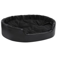 vidaXL Hundebett Schwarz 99x89x21 cm Pl&uuml;sch und Kunstleder