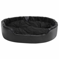 vidaXL Hundebett Schwarz 99x89x21 cm Pl&uuml;sch und Kunstleder