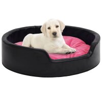 vidaXL Hundebett Schwarz-Pink 99x89x21 cm Plüsch und...